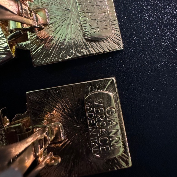 Versace Gold and Black Geometric Earrings - Picture 7 of 8